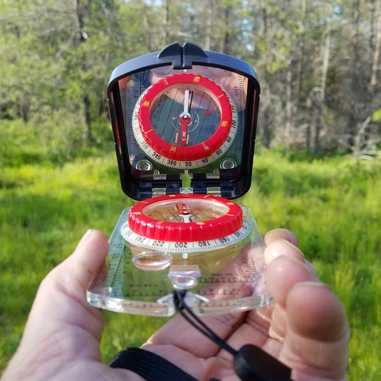 RS46 Mirrored Sighting Compass with Declination Adjustment, Clinometer & Map LED