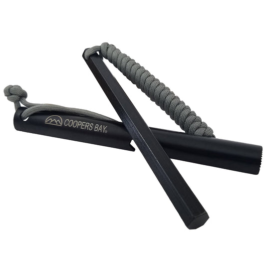 HexaLite™ Ferro Rod Fire Starter - X-Large 6-Sided Shape & Easy Grip Striker