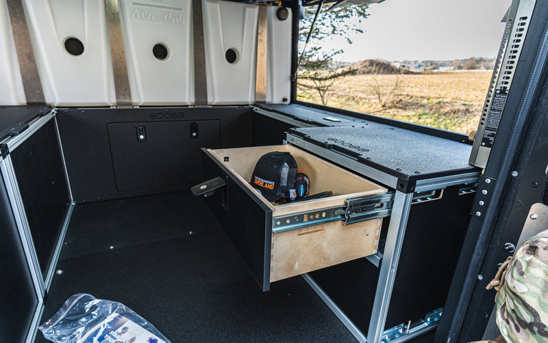 Load image into Gallery viewer, Alu-Cab Canopy Camper V2 - Toyota Tacoma 2005-Present 2nd &amp; 3rd Gen. - Rear Double Drawer Module - 5&#39; Bed
