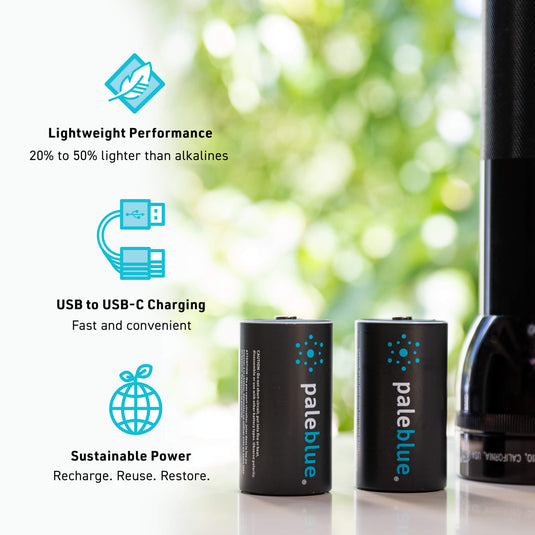 Rechargeable D Batteries with USB-C