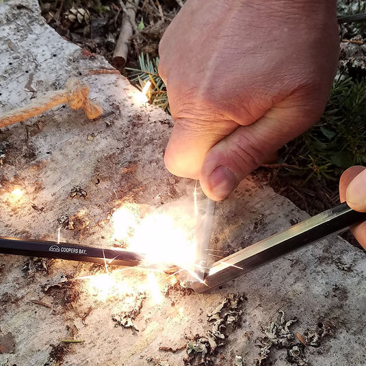 HexaLite™ Ferro Rod Fire Starter - X-Large 6-Sided Shape & Easy Grip Striker