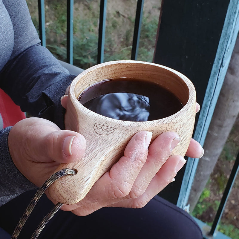Load image into Gallery viewer, Kyrre™ Carved Nordic Kuksa - Solid Wood Camp Mug - Large 12 oz (350ml)
