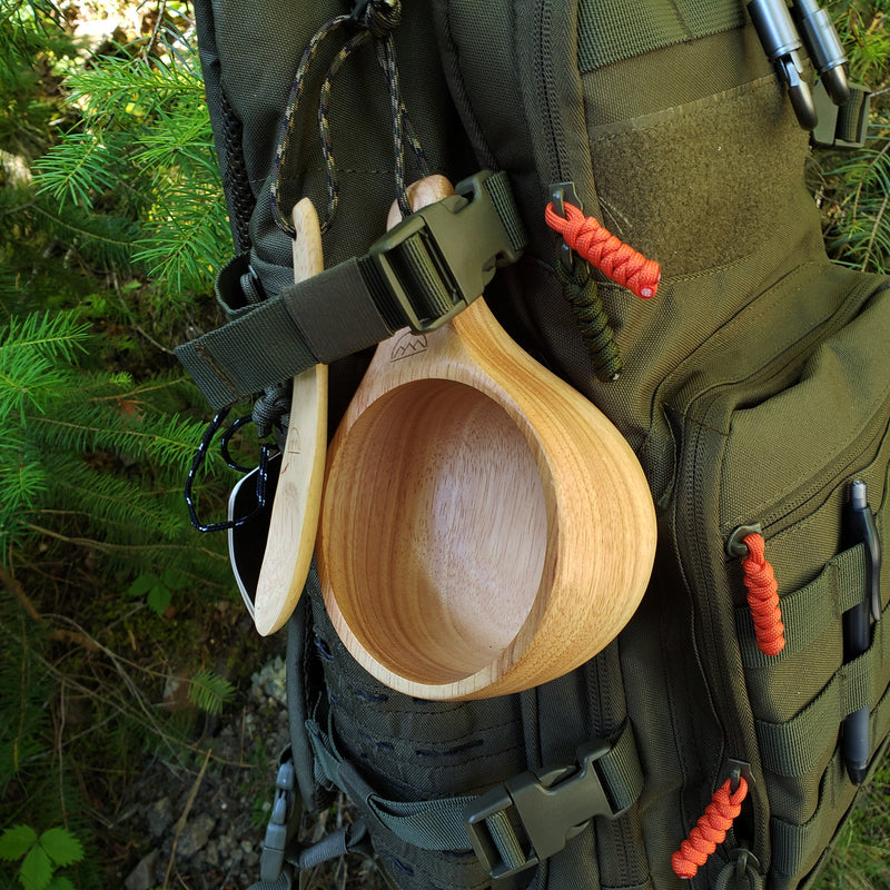 Load image into Gallery viewer, Kyrre™ Carved Nordic Kuksa - Solid Wood Camp Mug &amp; Spoon Set
