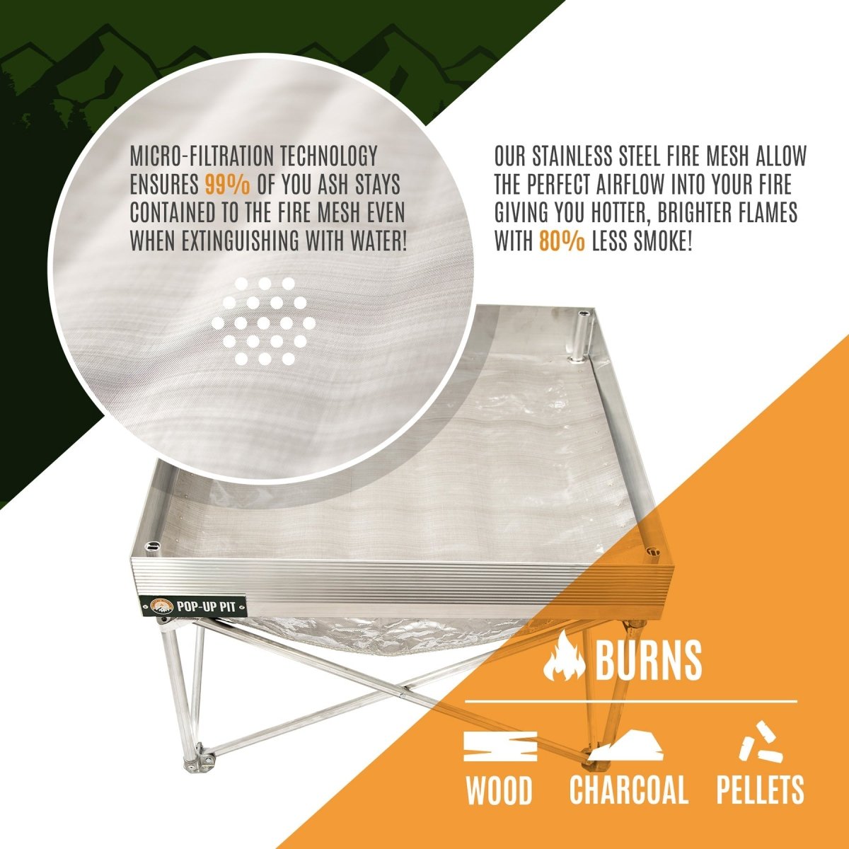 Pop - Up Fire Pit + Heat Shield (Bonus Pack) - Trail and Timber Co