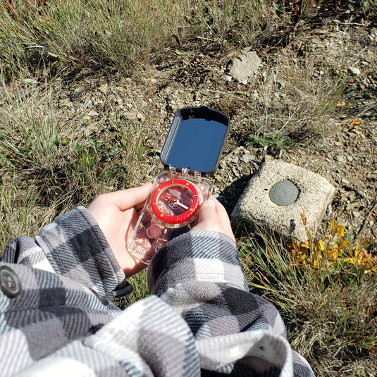 RS46 Mirrored Sighting Compass with Declination Adjustment, Clinometer & Map LED