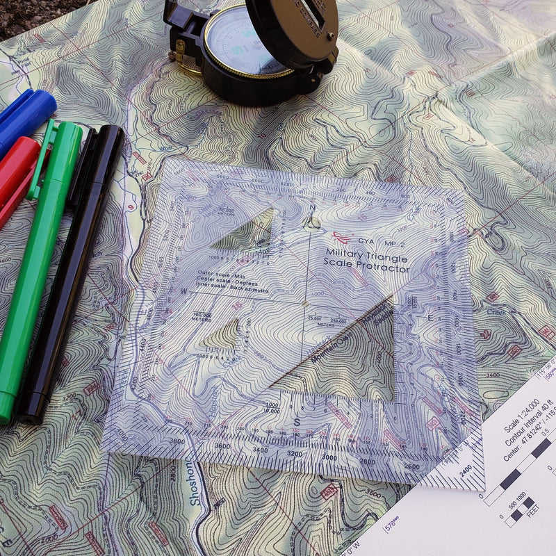 Load image into Gallery viewer, Military Map Protractor 2-Pack Set -  Coordinate Scales for Map Reading and Navigation
