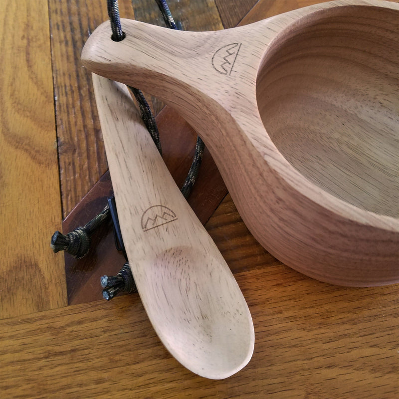 Load image into Gallery viewer, Kyrre™ Carved Nordic Kuksa - Solid Wood Camp Mug &amp; Spoon Set

