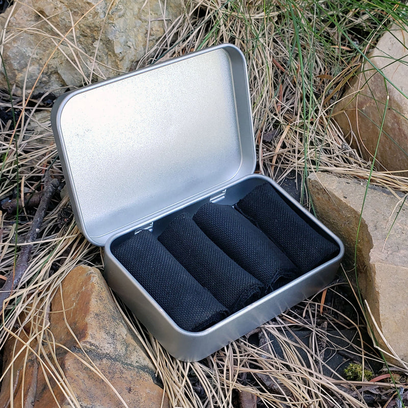 Load image into Gallery viewer, Premium Charcloth - Essential Primitive FireStarting Material for use with Flint &amp; Steel, Magnifier etc.
