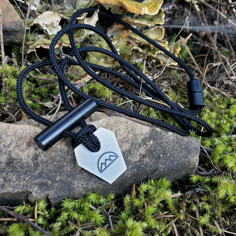 Load image into Gallery viewer, Emergency Fire Starter Necklace - Ultra Lightweight Mini Ferro Rod with Ceramic Striker &amp; Neck Lanyard
