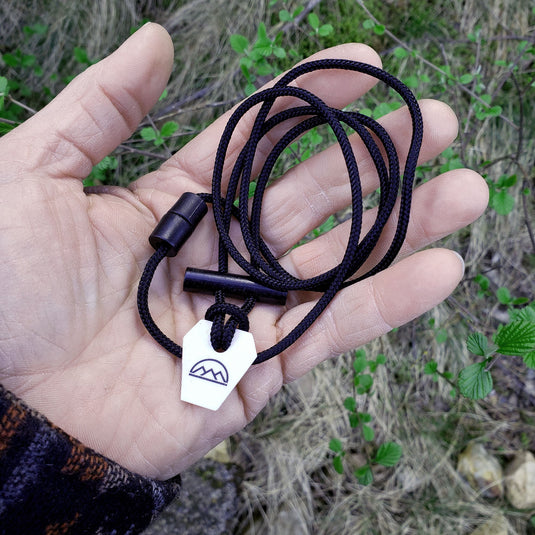 Emergency Fire Starter Necklace - Ultra Lightweight Mini Ferro Rod with Ceramic Striker & Neck Lanyard