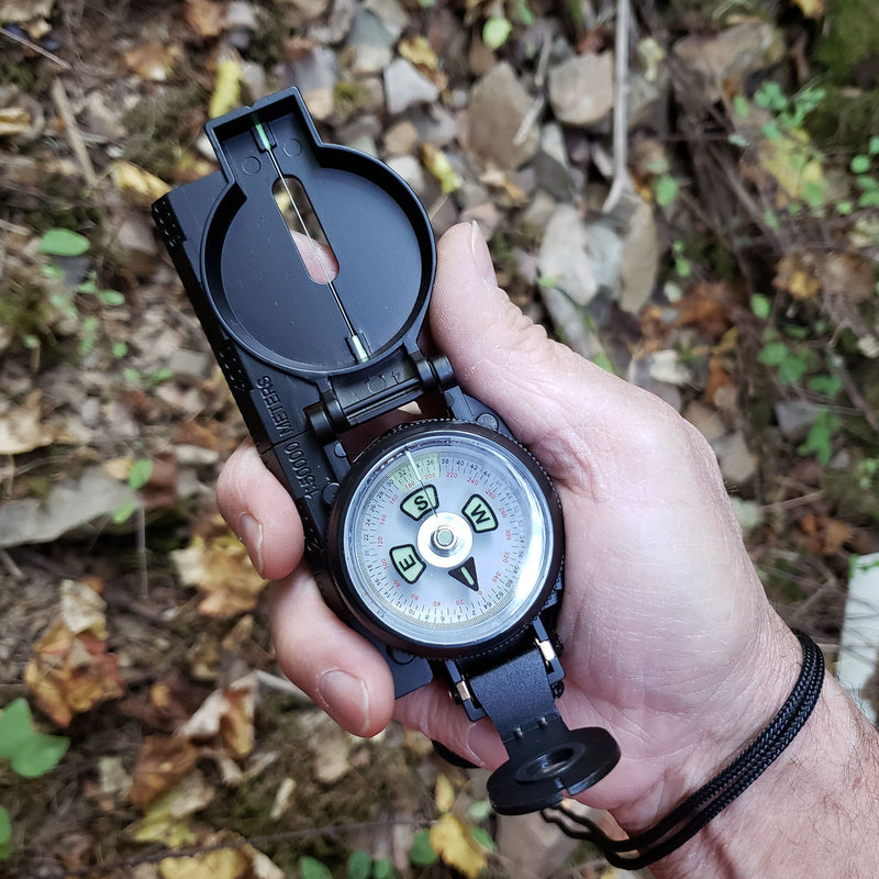Load image into Gallery viewer, Scout™ Lensatic Compass - Traditional Phosphorescent Military Style - Black
