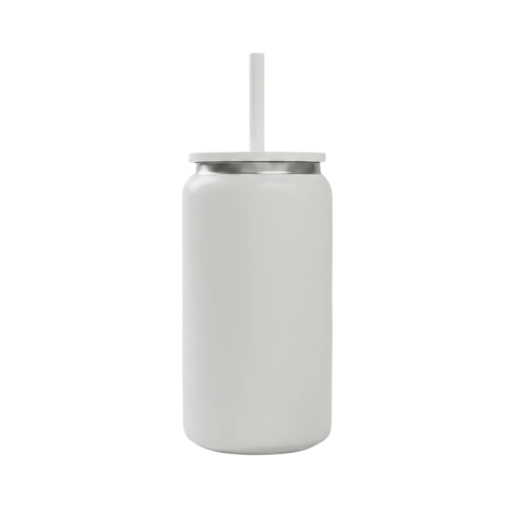 16oz Mirror Black Plated Tumbler - White
