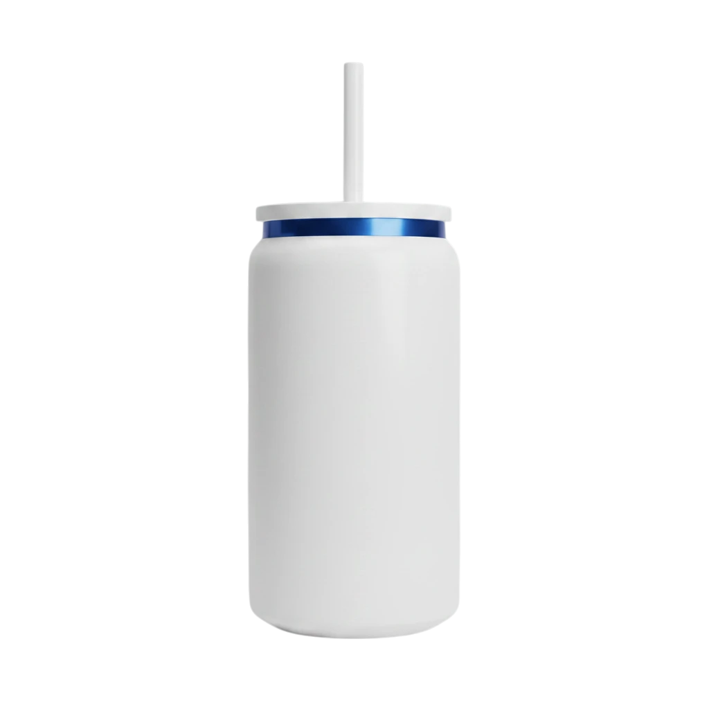 16oz Blue Plated Tumbler - White