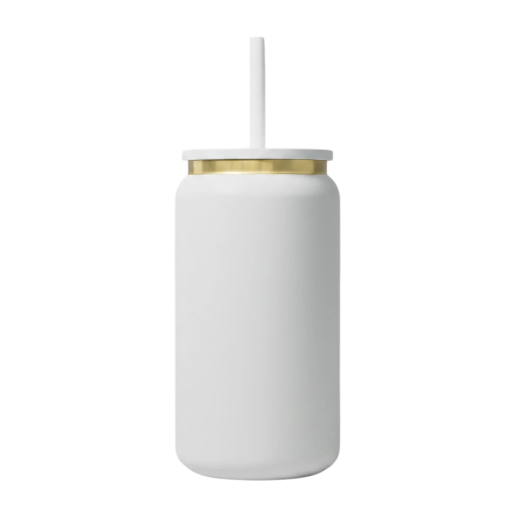 16oz Gold Plated Tumbler - White