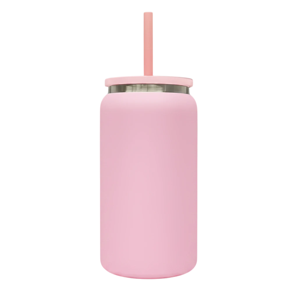 16oz Mirror Black Plated Tumbler - Pink