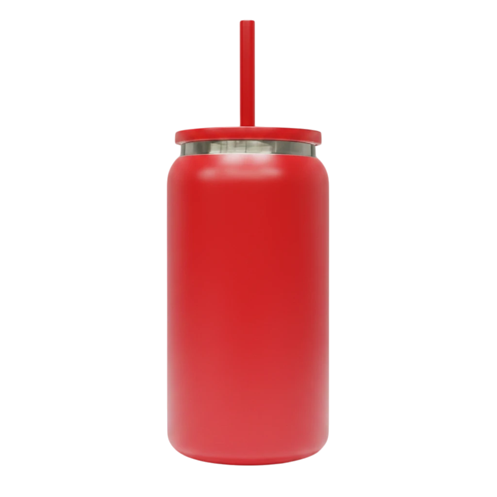 16oz Mirror Black Plated Tumbler - Red