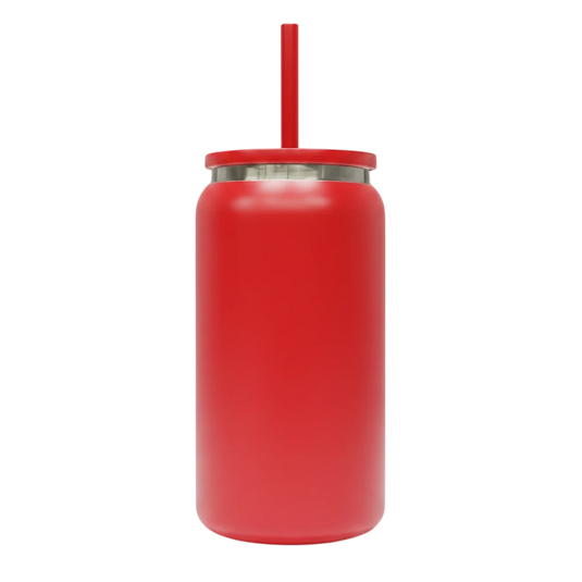 16oz Mirror Black Plated Tumbler - Red