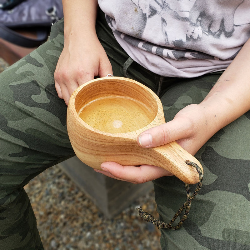 Load image into Gallery viewer, Kyrre™ Carved Nordic Kuksa - Solid Wood Camp Mug &amp; Spoon Set
