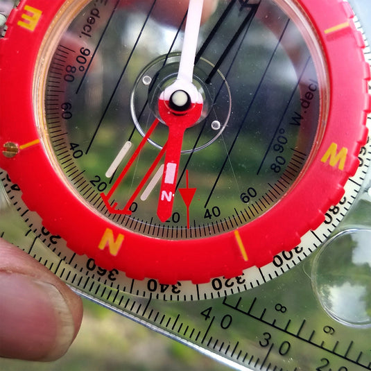 RS46 Mirrored Sighting Compass with Declination Adjustment, Clinometer & Map LED