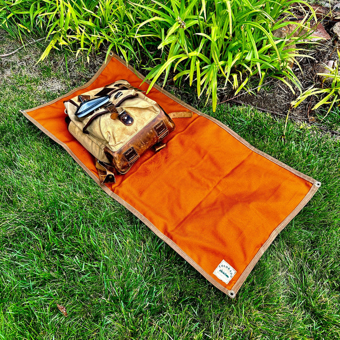 Medium Waxed Canvas and 100% Wool Lined Bushcraft Ground Cloth