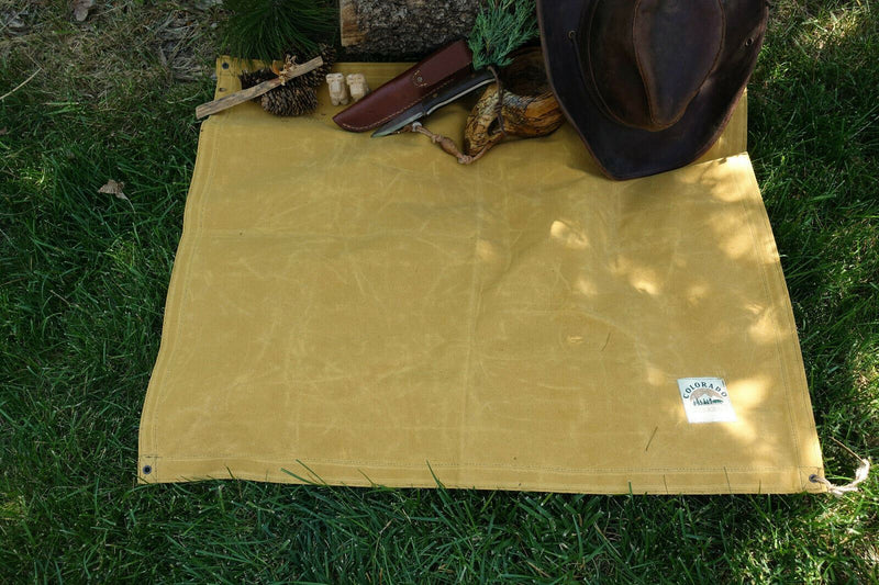 Load image into Gallery viewer, Medium Deluxe Waxed Canvas Bushcraft Ground Cloth (Various Colors)
