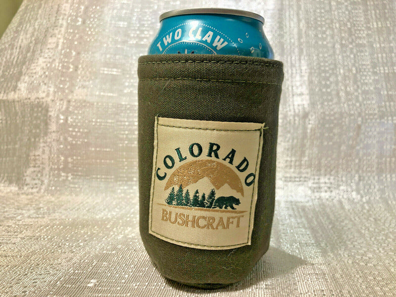 Load image into Gallery viewer, Bushcraft Waxed Canvas Can Cosy Cooler Coozie Cozy Insulated (Various Colors)
