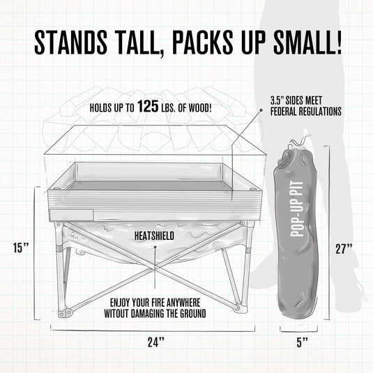Pop-Up Fire Pit + Heat Shield (Bonus Pack)