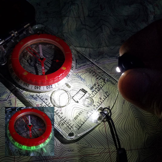 RS46 Mirrored Sighting Compass with Declination Adjustment, Clinometer & Map LED