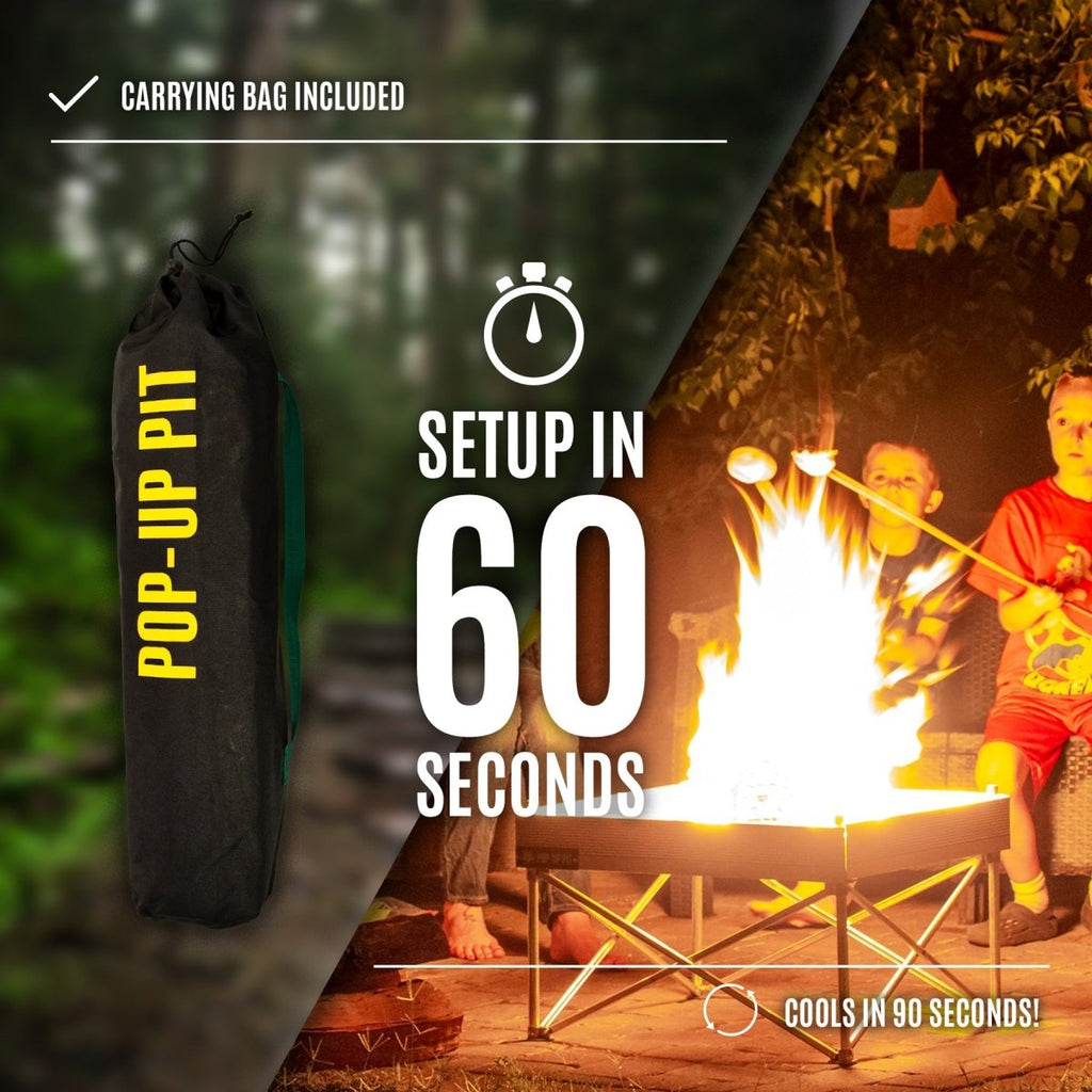 Pop - Up Fire Pit + Heat Shield (Bonus Pack) - Trail and Timber Co