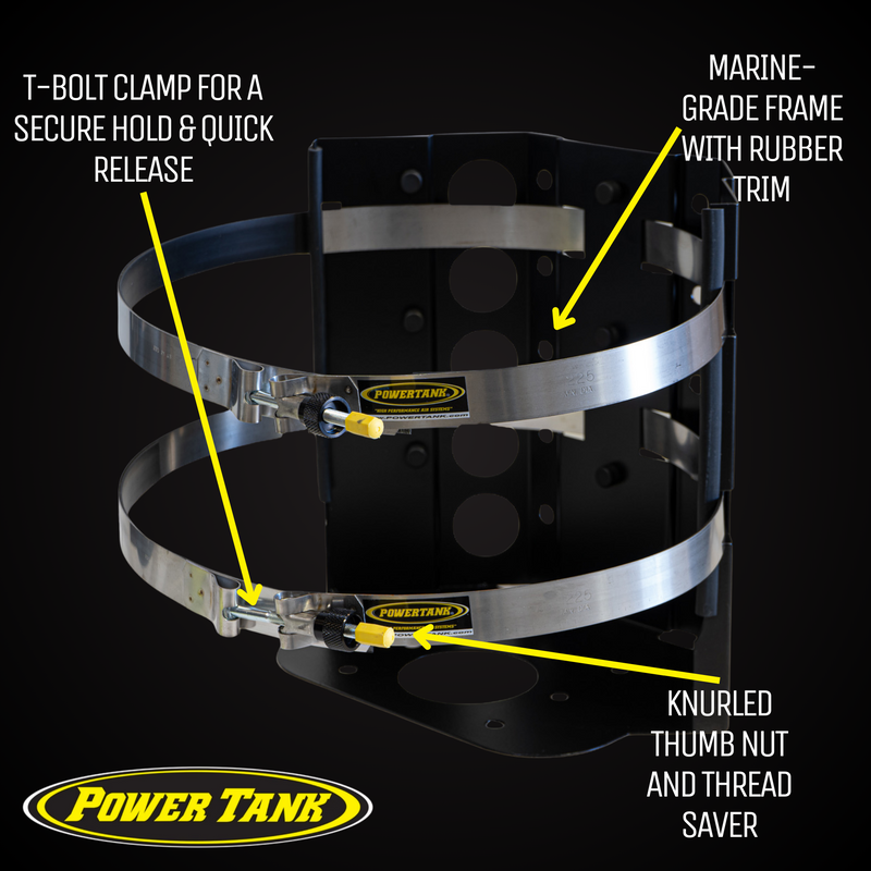 Load image into Gallery viewer, Sumatra MARINE Bracket for 20 lb. Steel BBQ Propane Tank
