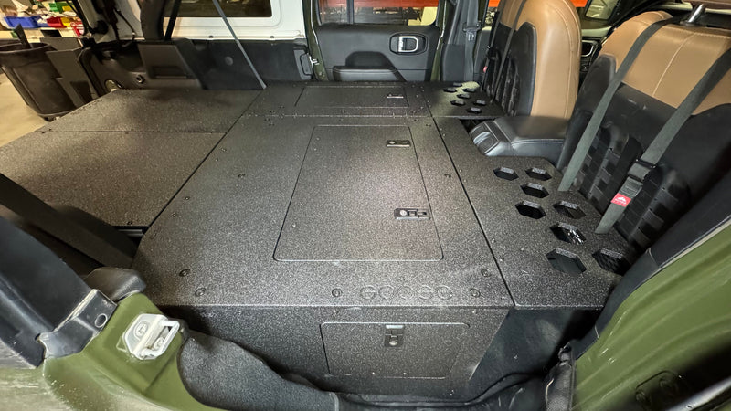 Load image into Gallery viewer, Jeep Wrangler 2018-Present JLU 4 Door - Second Row Seat Delete Plate System - 8&quot; or 10&quot; Module Based
