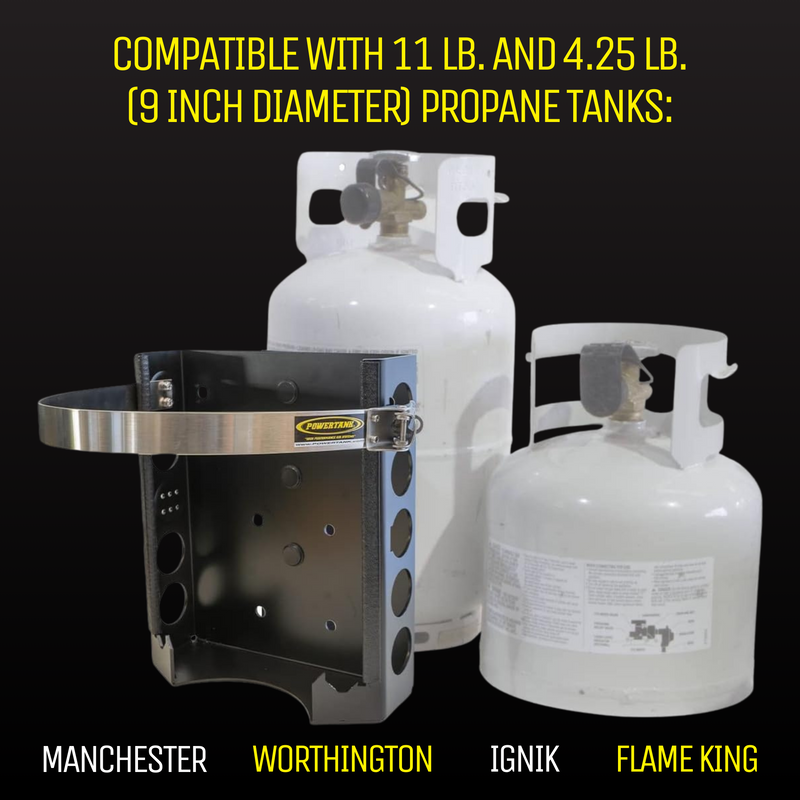 Load image into Gallery viewer, Strato LOCKER Bracket for 4.25 lb, 10 lb, 11 lb Steel Propane Tanks
