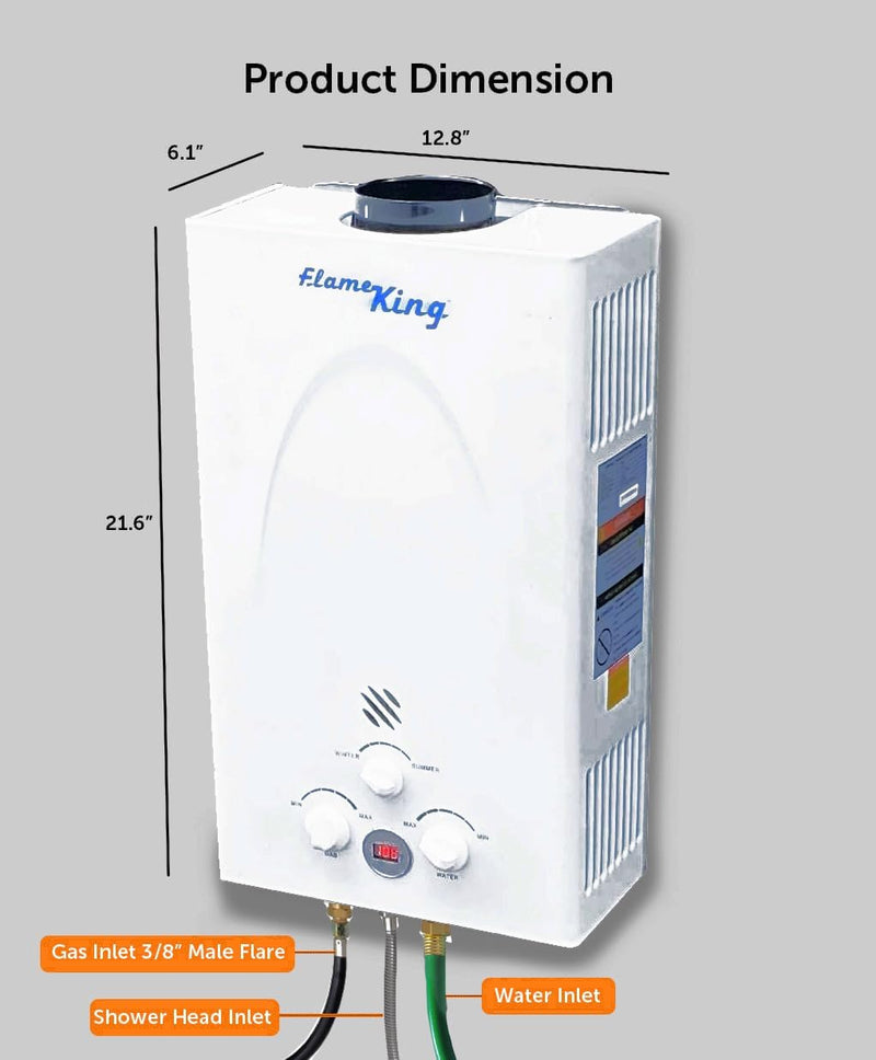 Load image into Gallery viewer, Flame King Tankless Outdoor Portable Camping Hot Shower Propane Gas 10L 2.64GPM Water Heater 68,000 BTU
