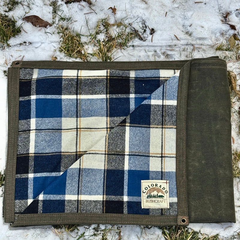 Load image into Gallery viewer, Extra Large Waxed Canvas and 100% Pendleton Wool Lined Bushcraft Ground Cloth
