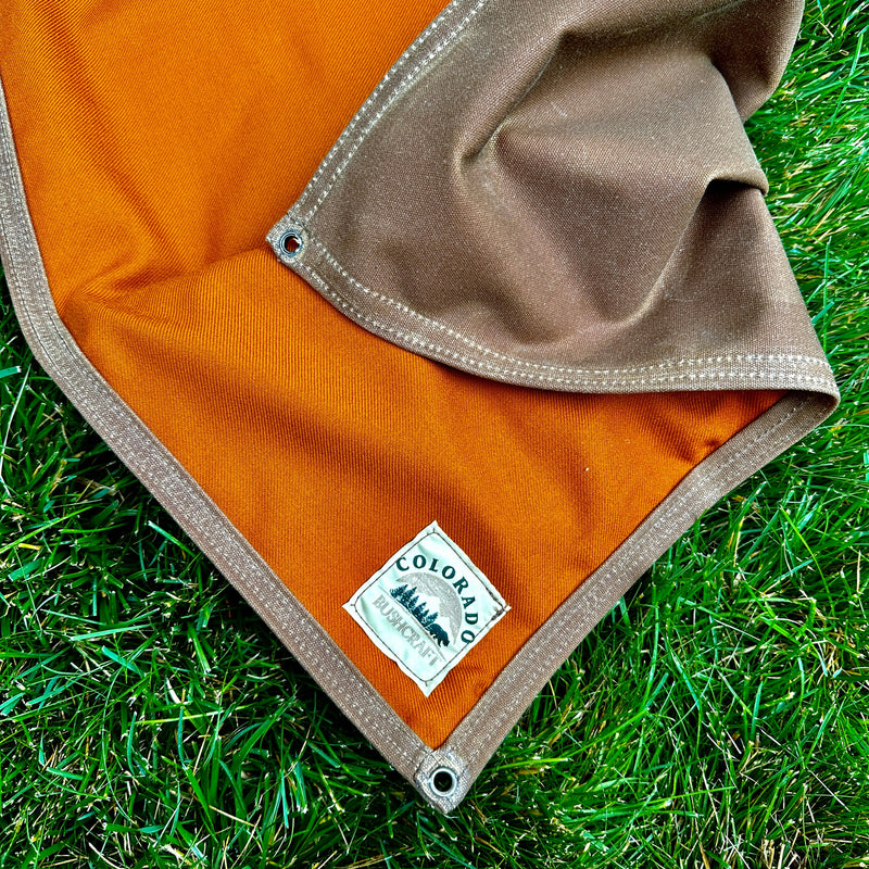 Load image into Gallery viewer, Medium Waxed Canvas and 100% Wool Lined Bushcraft Ground Cloth
