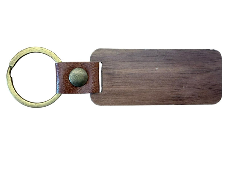 Dark Wood Keychain W/Leather and Brass - Trail and Timber Co