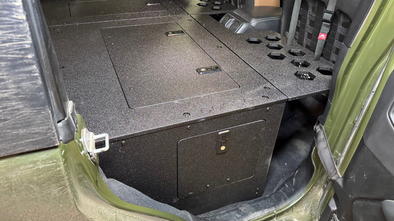 Load image into Gallery viewer, Jeep Wrangler 2018-Present JLU 4 Door - Second Row Seat Delete Plate System - 8&quot; or 10&quot; Module Based
