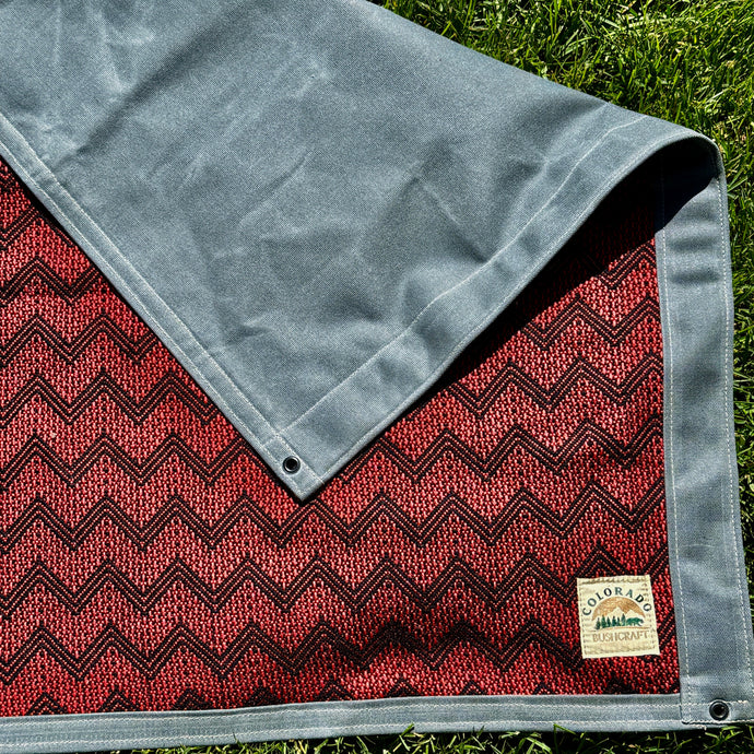 Heavyweight Extra Large Waxed Canvas and Alpaca Wool Lined Bushcraft Ground Cloth
