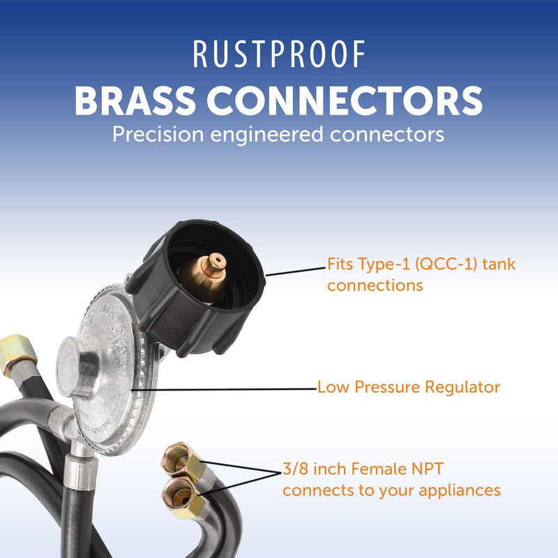 Load image into Gallery viewer, Flame King Hose and Regulator for Grills with Side Burner, 24 inches
