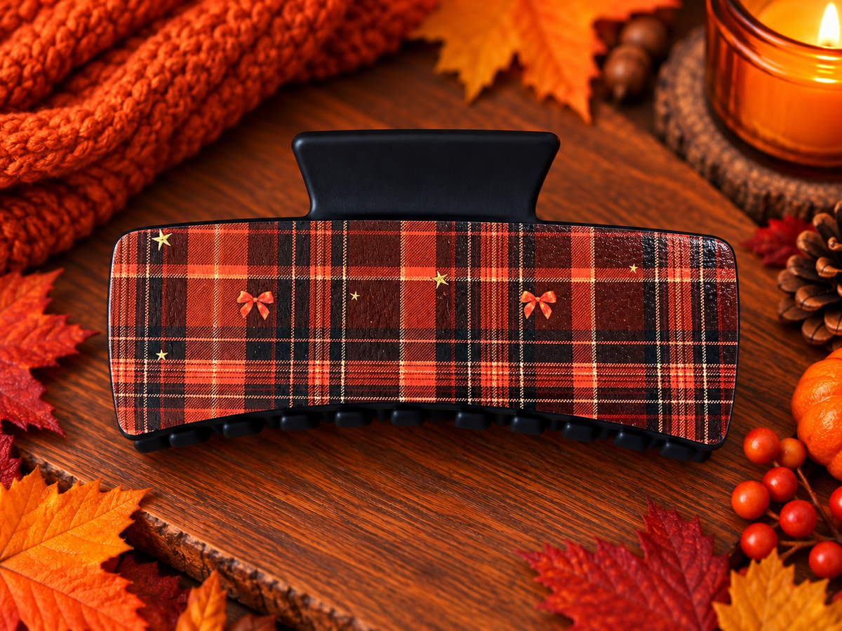 Fall Plaid Hair Clip
