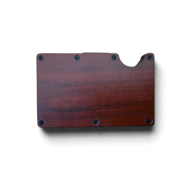 Load image into Gallery viewer, Minimalist Aluminum Wallet - Dark Wood - Trail and Timber Co

