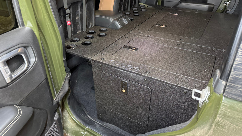 Load image into Gallery viewer, Jeep Wrangler 2018-Present JLU 4 Door - Second Row Seat Delete Plate System - 8&quot; or 10&quot; Module Based
