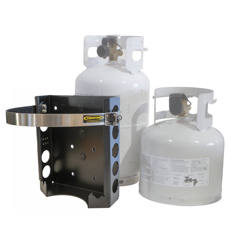 Load image into Gallery viewer, Strato LOCKER Bracket for 4.25 lb, 10 lb, 11 lb Steel Propane Tanks
