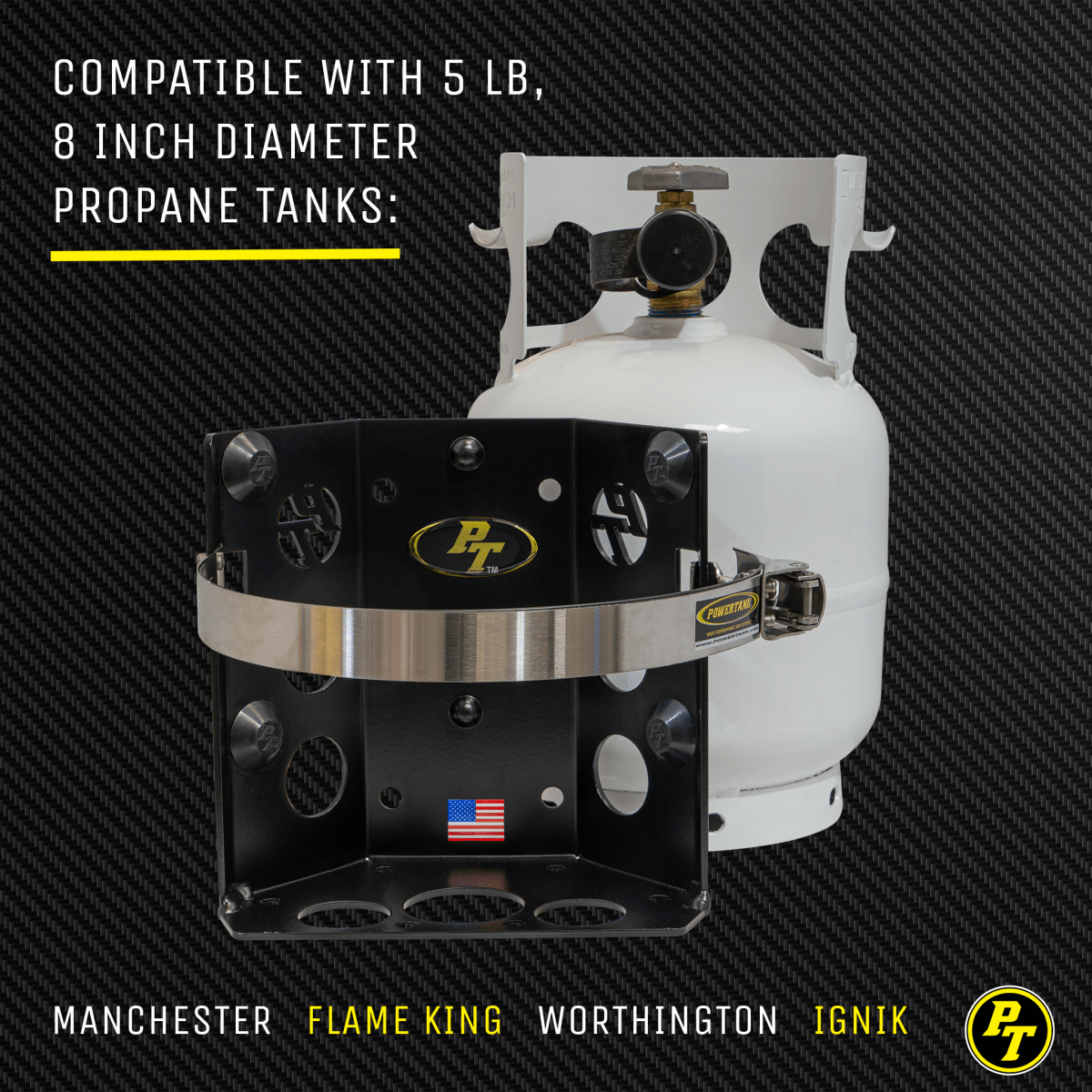 Teton LOCKER Propane Tank Bracket for 5 lb LP Bottle 8 in Diameter - Trail and Timber Co