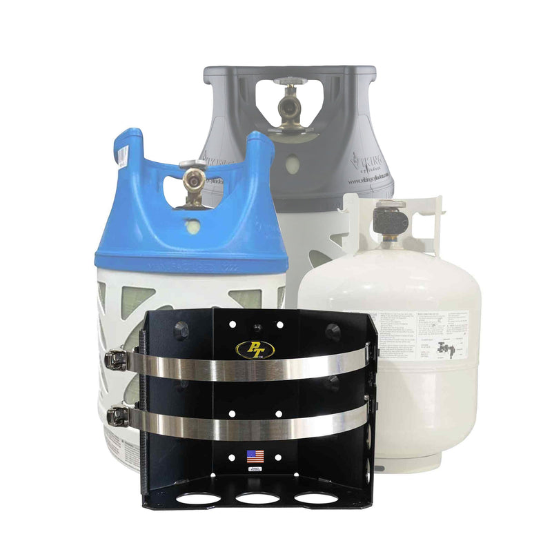 Load image into Gallery viewer, Shasta LOCKER Bracket for 20 lb steel and 17, 22 lb Viking propane tanks
