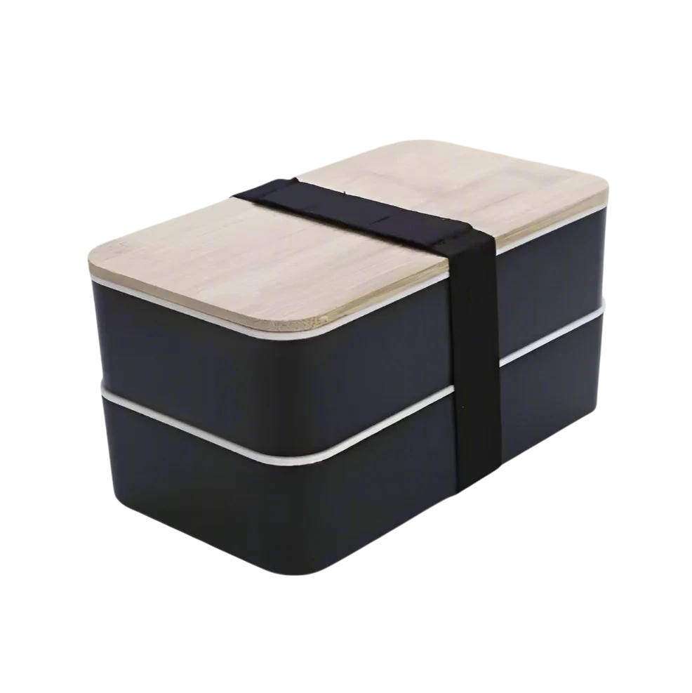 Bamboo-Topped Bento Box – Double Layer