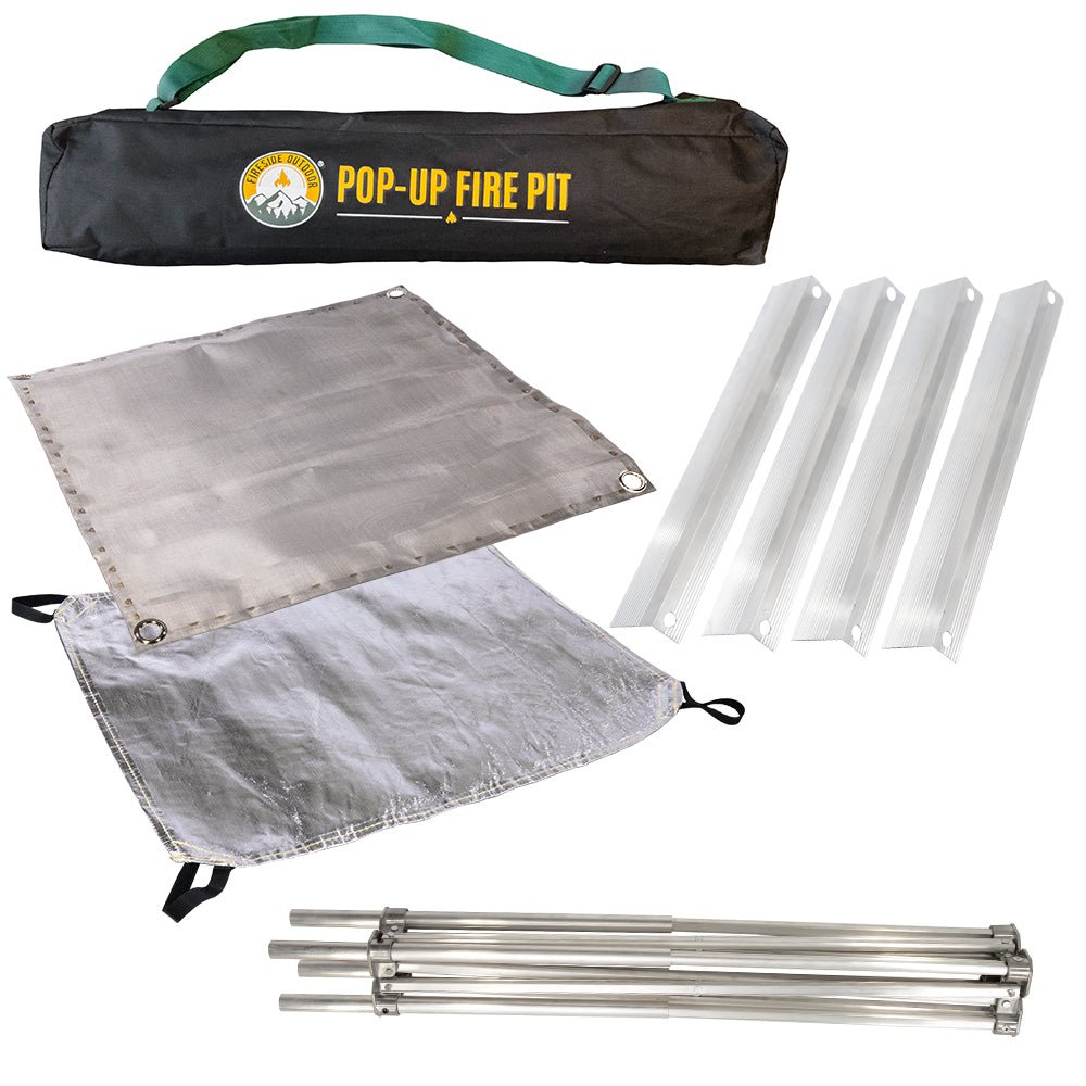 Fireside Outdoor Pop - Up Fire Pit & Heat Shield Bundle - Trail and Timber Co