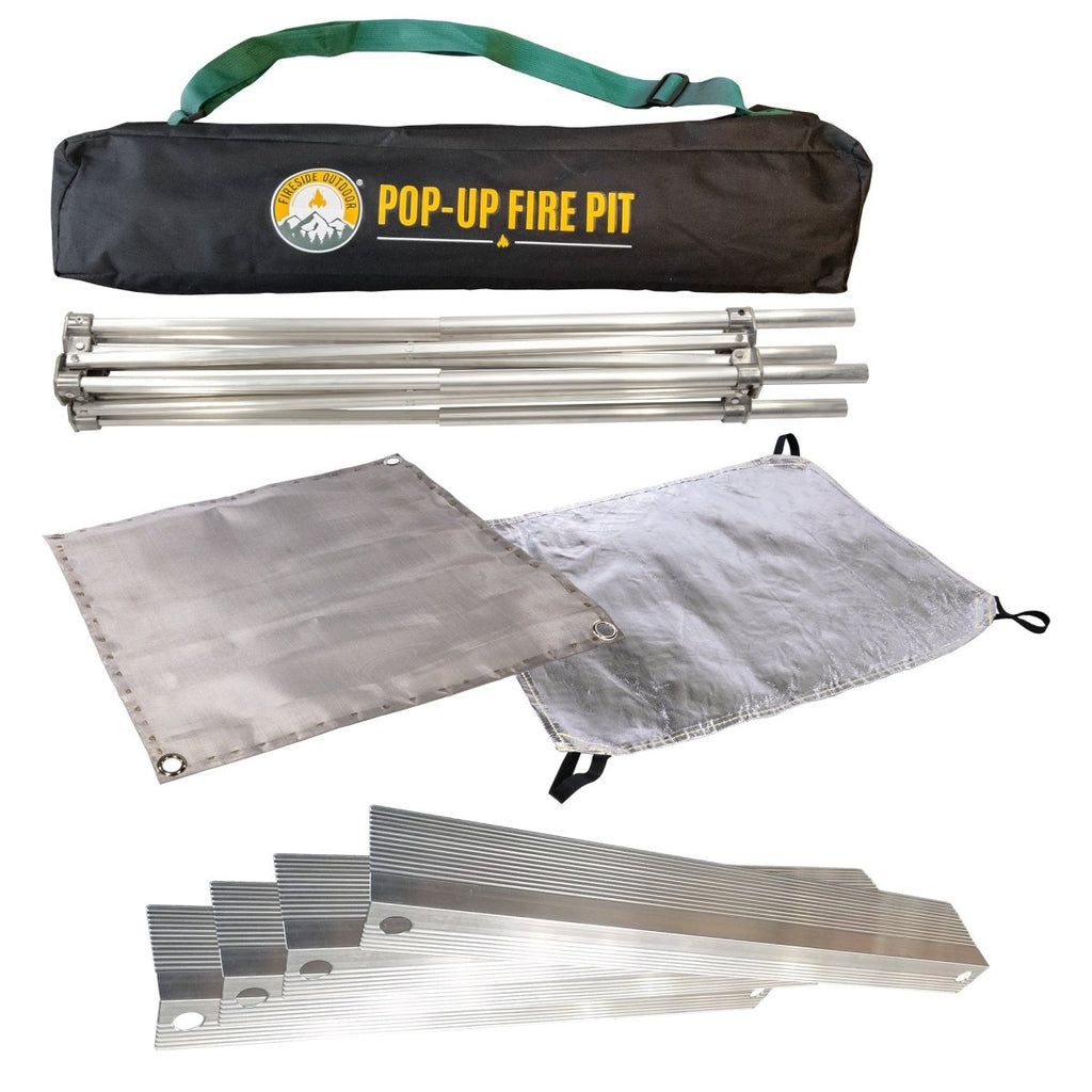 Fireside Outdoor Pop - Up Fire Pit & Heat Shield Bundle - Trail and Timber Co