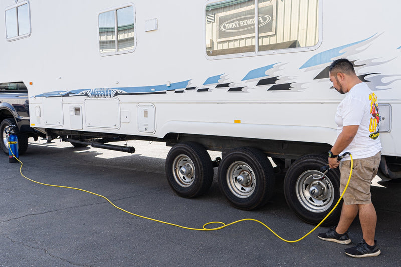 Load image into Gallery viewer, Air Hose 30 ft. Straight 1/4&quot; NPT Male Thread Superflex High Pressure Yellow Power Tank
