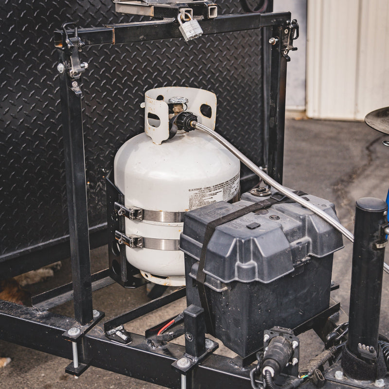 Load image into Gallery viewer, Shasta LOCKER Bracket for 20 lb steel and 17, 22 lb Viking propane tanks
